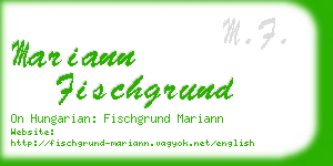 mariann fischgrund business card